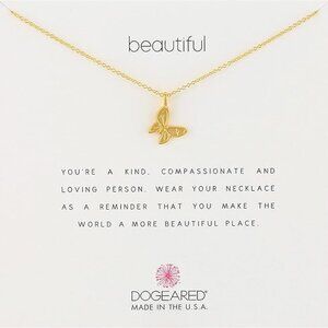 Dogeared Beautiful Enchanted Butterfly Gold Dipped Charm 16"-18" Necklace New